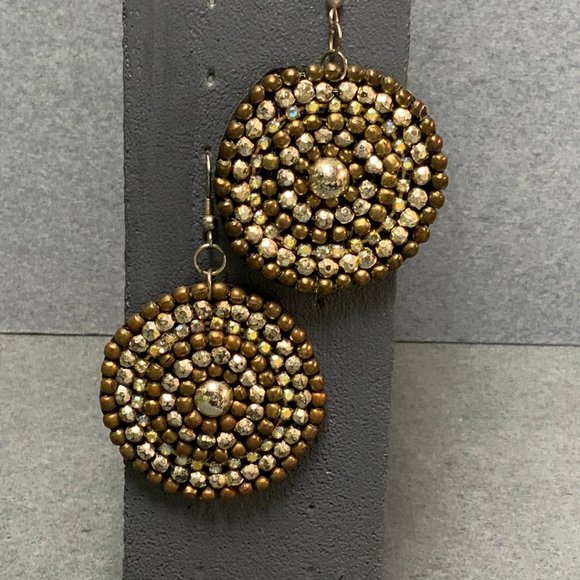 Jewelry - Dangle Pierced Rhinestone Earrings Gold Silver